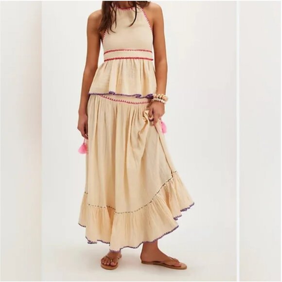 Free People NWT Island Time Embroidered Set Top & Long Skirt size XS - Picture 1 of 10